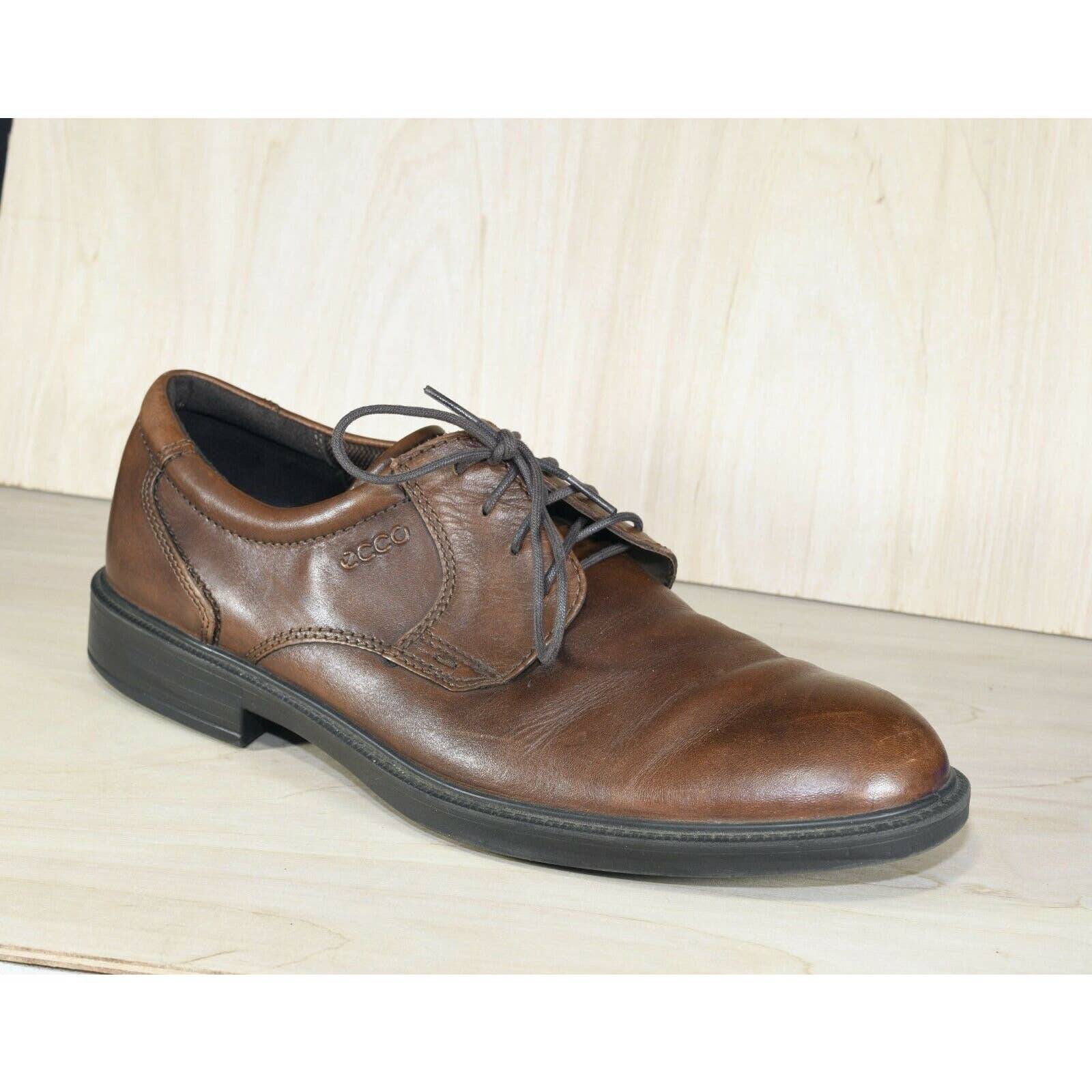 Ecco Brown Leather Lace Up Oxford Loafers Dress Shoes (Men’s Size EU 46)