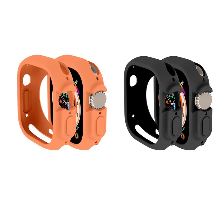 Set of 2 Soft Silicone Cases for Apple Watch 8 Ultra 49MM Cover Protection
