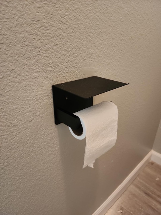 VAEHOLD Self Adhesive Toilet Paper Holder with Phone Shelf Stainless Steel Wall