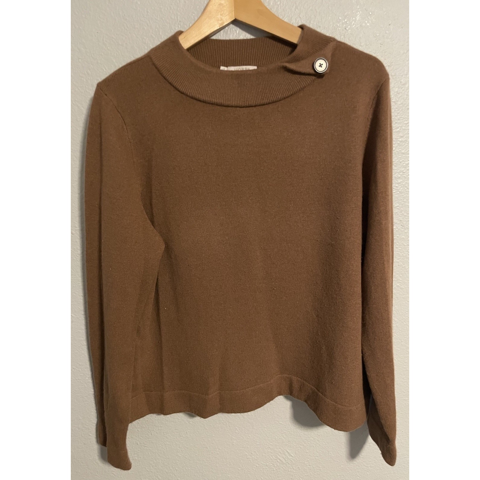 Hobbs London Womens Talia Jumper Sweater XL Brown Cashmere Merino Wool Blend