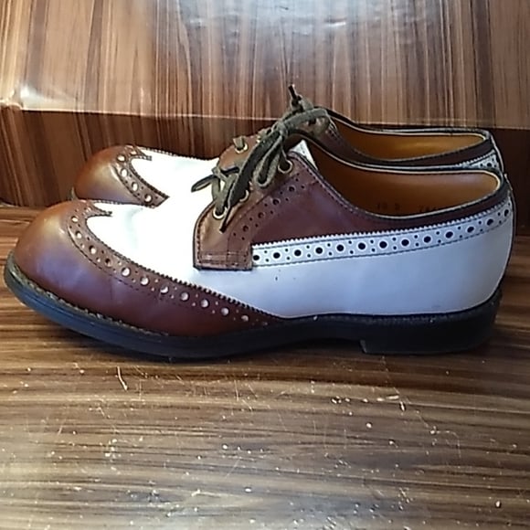 Vintage 1920s style zoot 10D white brown dress shoes punk grandpacore