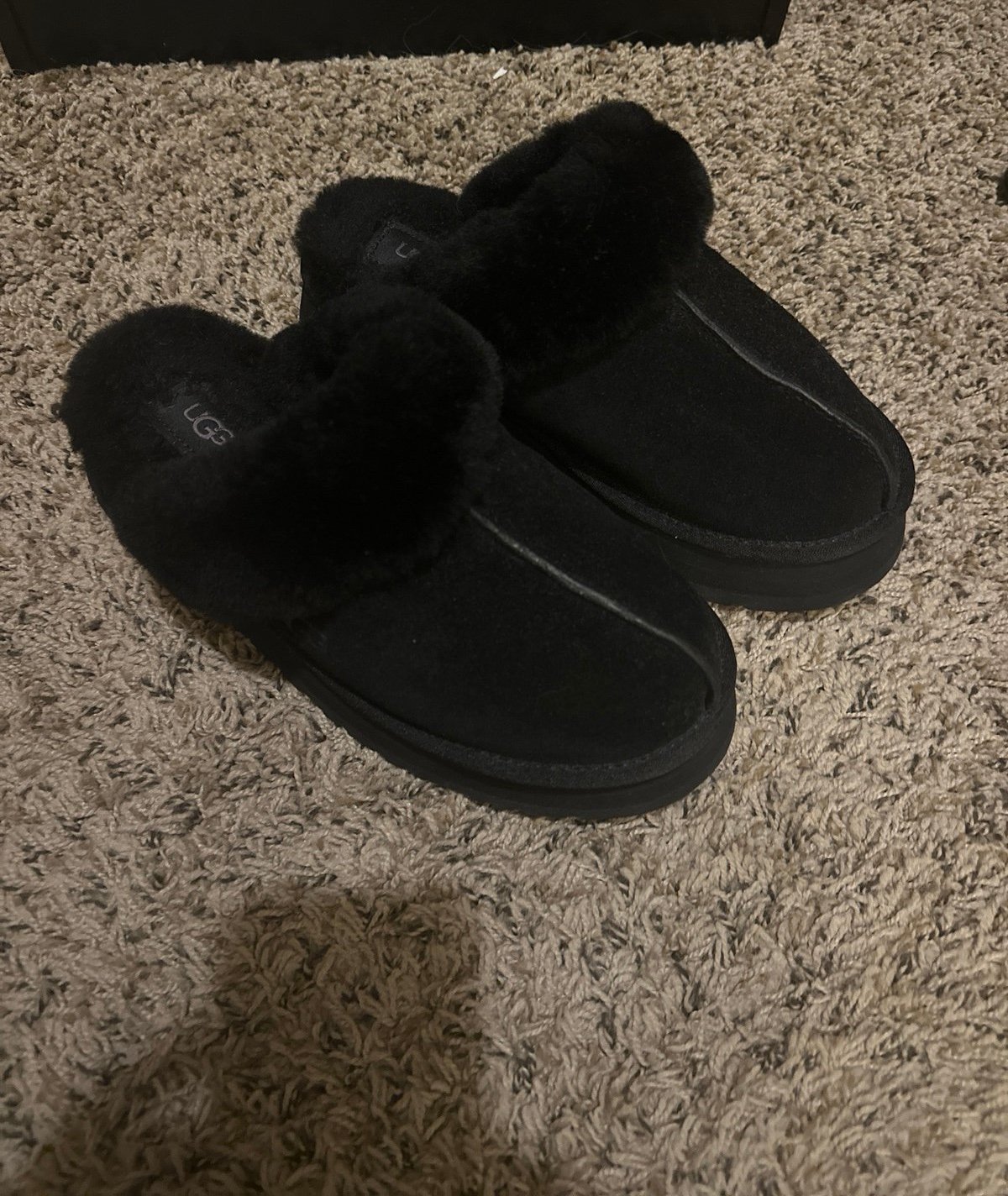 UGG Black Platform Slippers