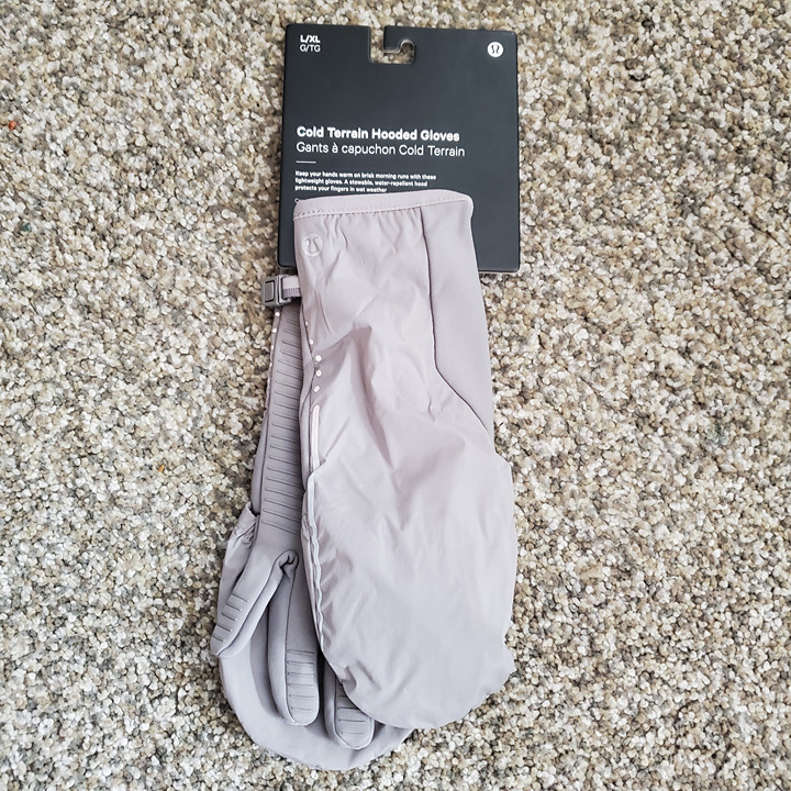 Lululemon Cold Terrain Run Gloves *Water-repellent Fleece - Gull Grey -Size L/XL