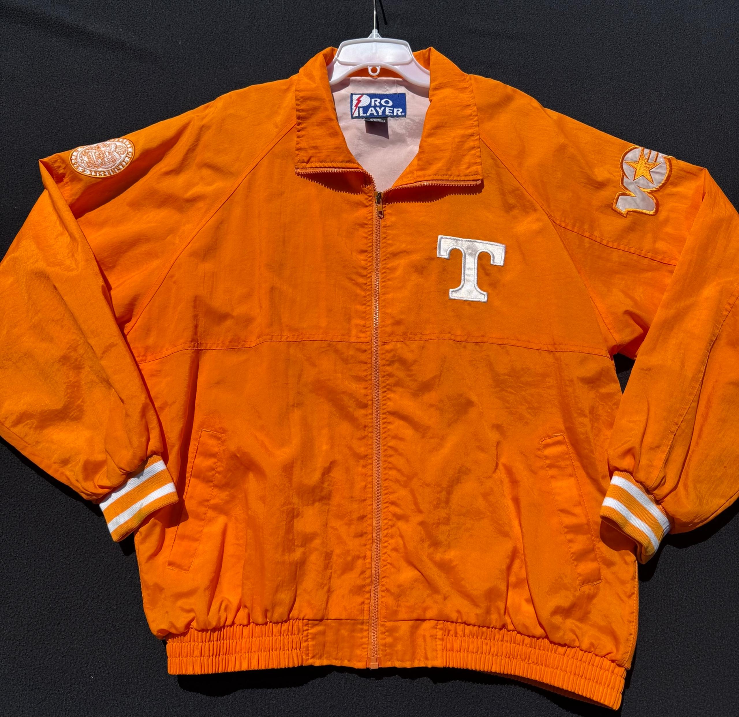 Tennessee Volunteers Vols Vintage Pro Player Orange Windbreaker Jacket Size XL