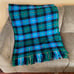 Bennington Weavers Wool Throw Blanket Vintage Blue Plaid 76 X 57 Gifts Loose Tag
