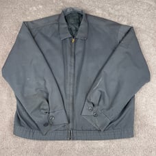 Gray Work Utility Jacket Coat Scovill Zipper Size XL Quilted Liner