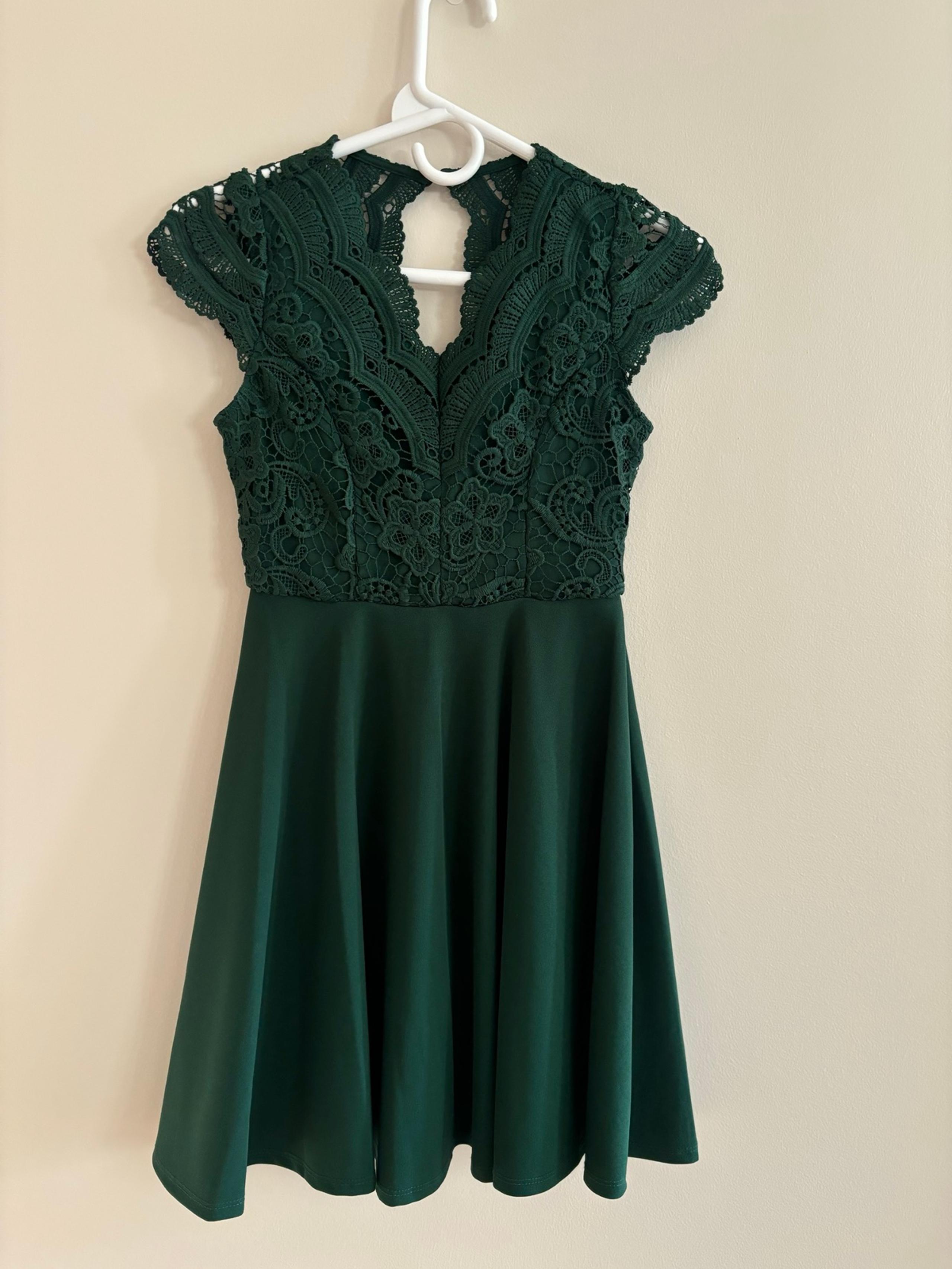 Rare Editions Green Girls Cap Sleeve Skater Dress Size 10