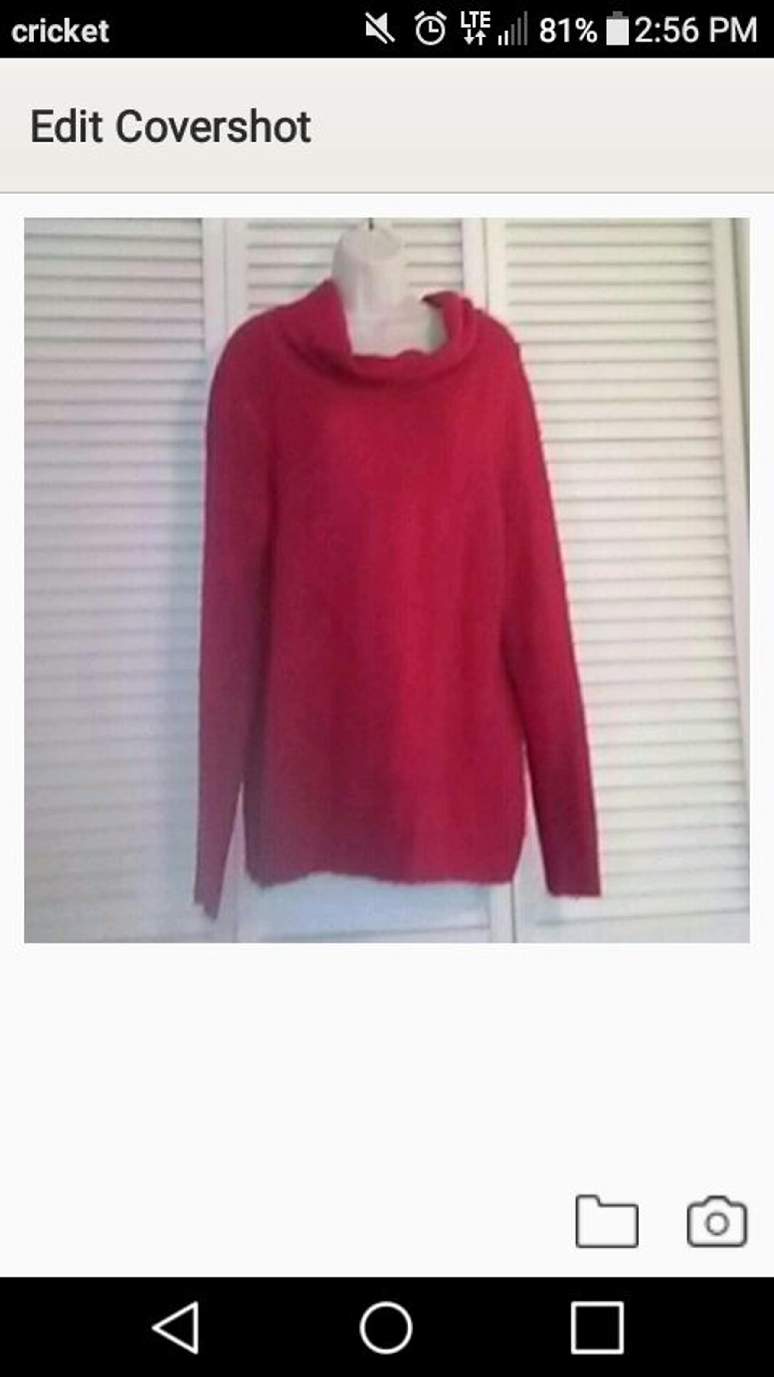 XL-16/18 WHITE STAG COWL NECK SWEATER