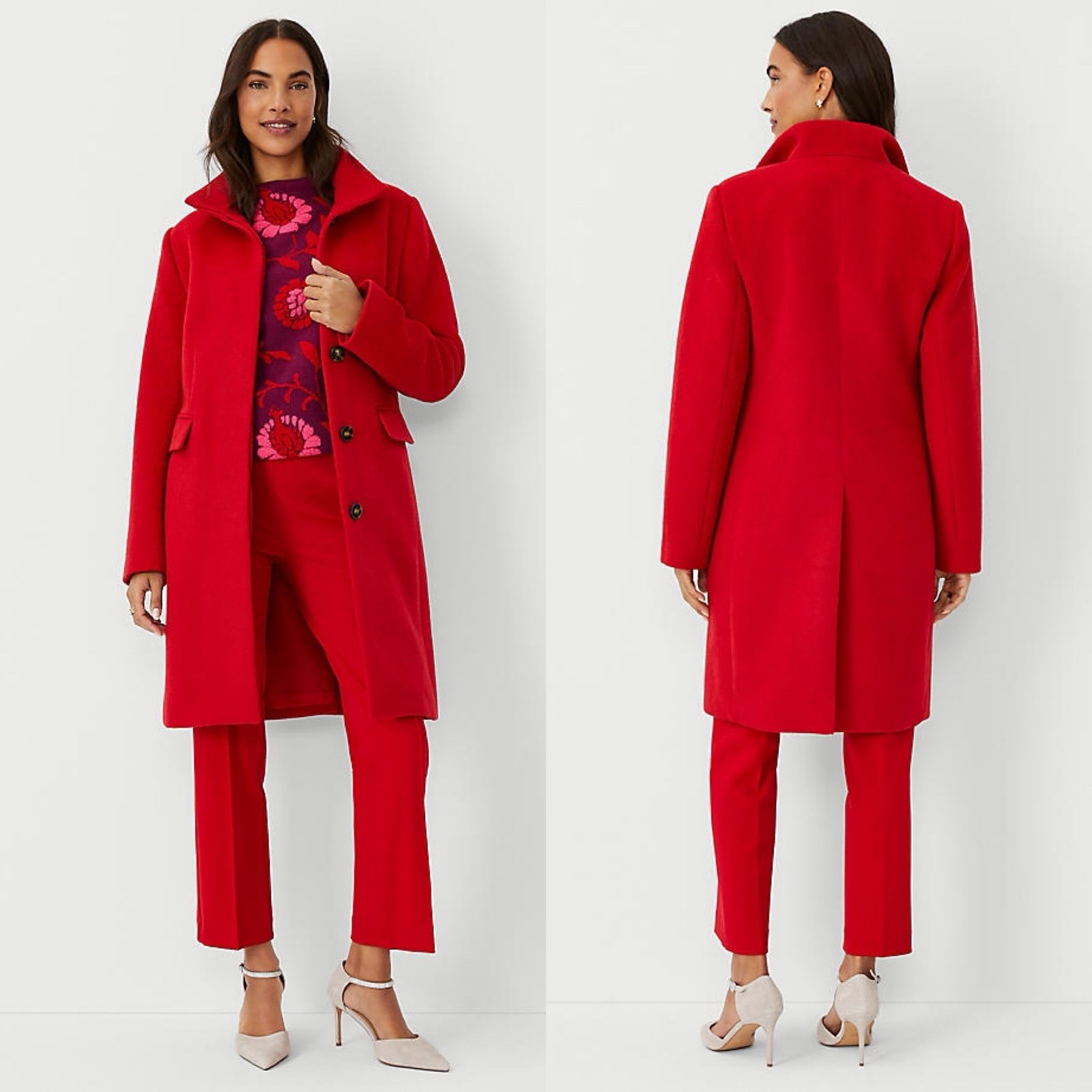 NWT- Ann Taylor Tailored Funnel Neck Coat -XS