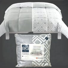 The Big One Down Alternative Reversible Comforter Grey Geometric Full/Queen