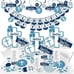 Blue Elegant Cross - Boy Religious Party Supplies - Banner Decoration Kit