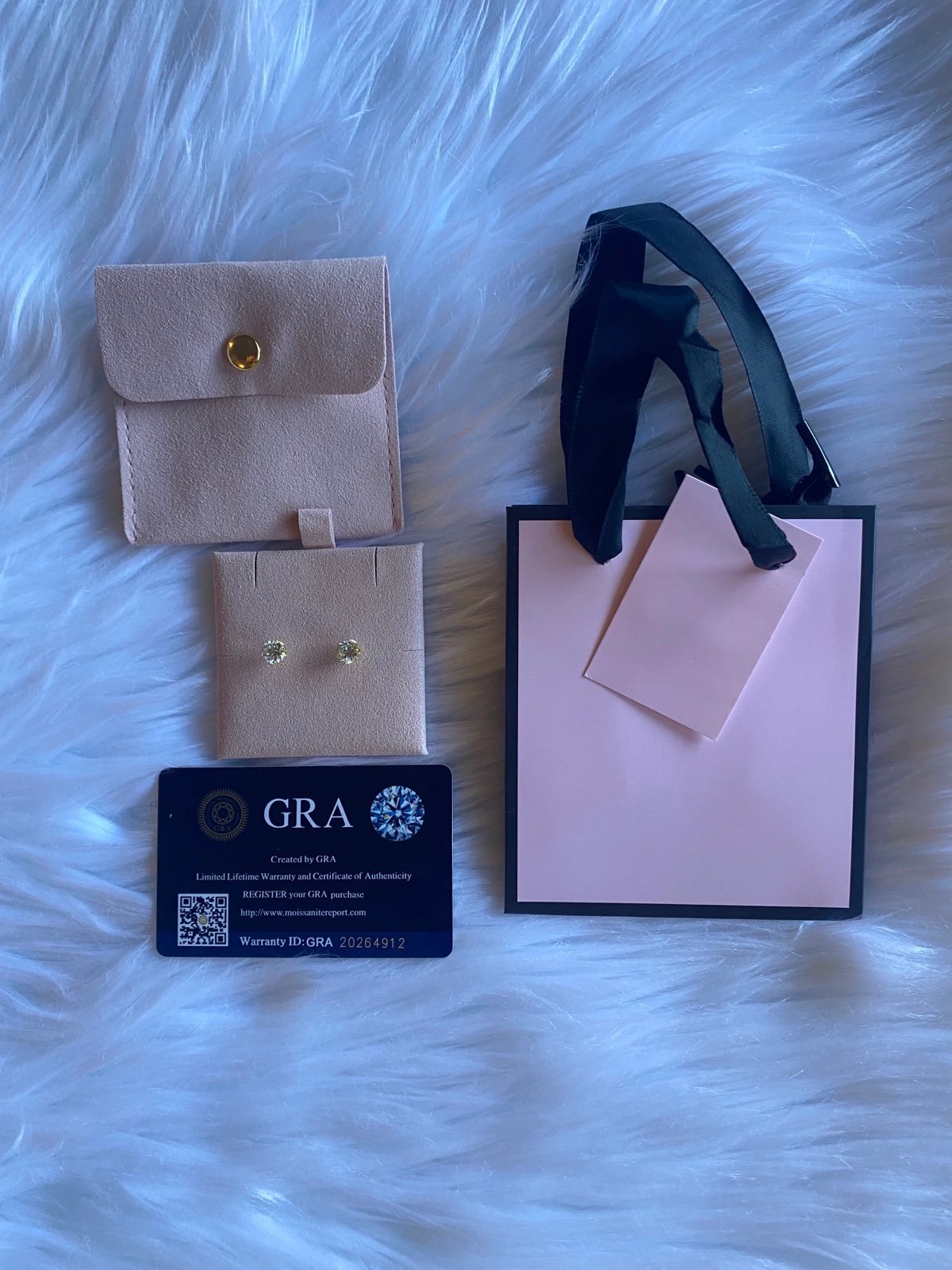 Moissanite 1 Ct earrings studs 2 carat total GRA certificate