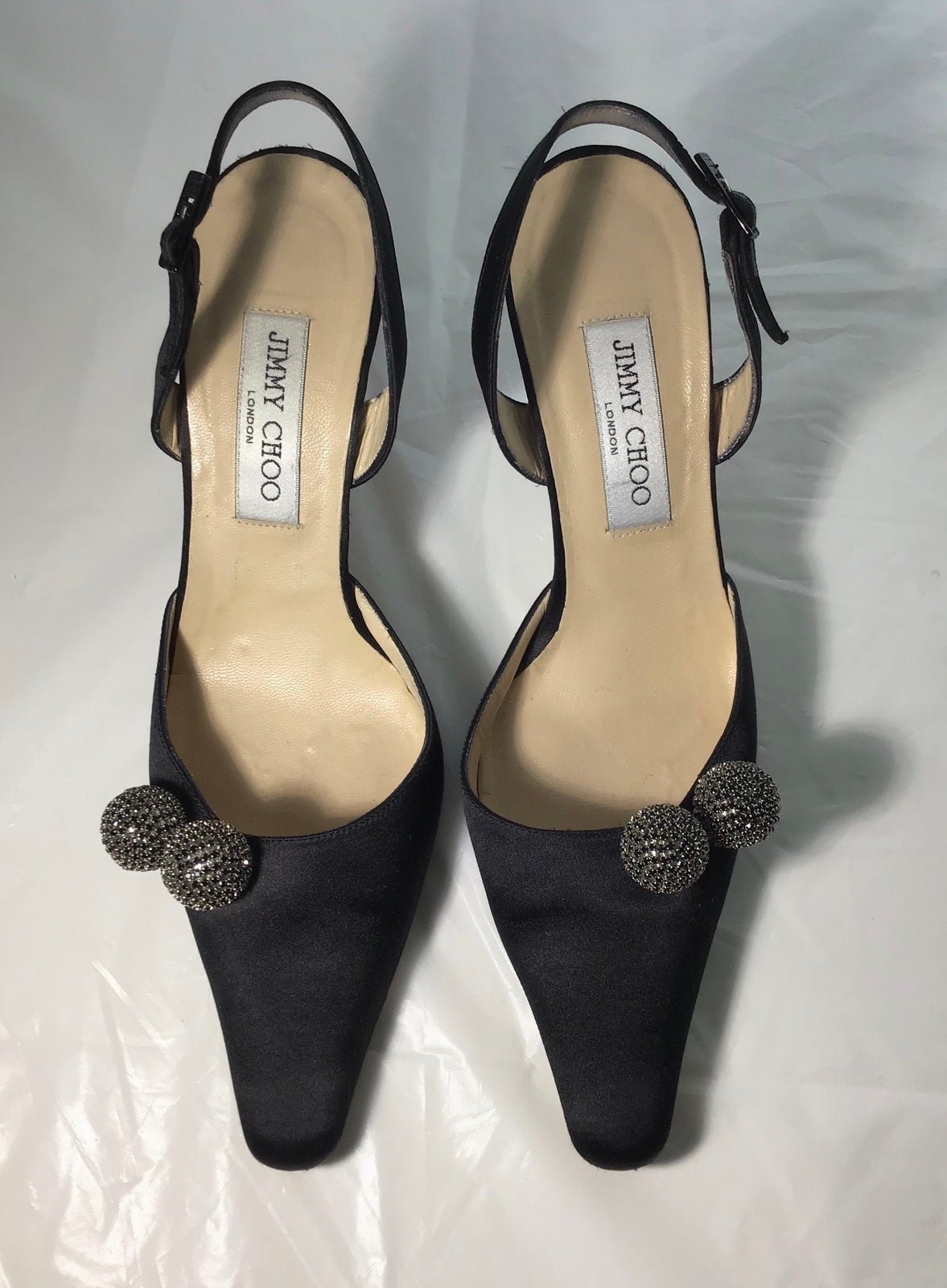 Jimmy Choo Black Suede & Leather Heels