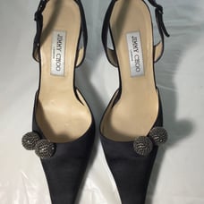 Jimmy Choo Black Suede & Leather Heels