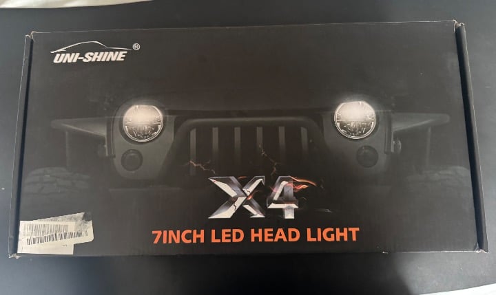 UNI-SHINE 2PCS 7-Inch LED Headlights - DOT Approved, Hi/Lo Beam, Compatible with