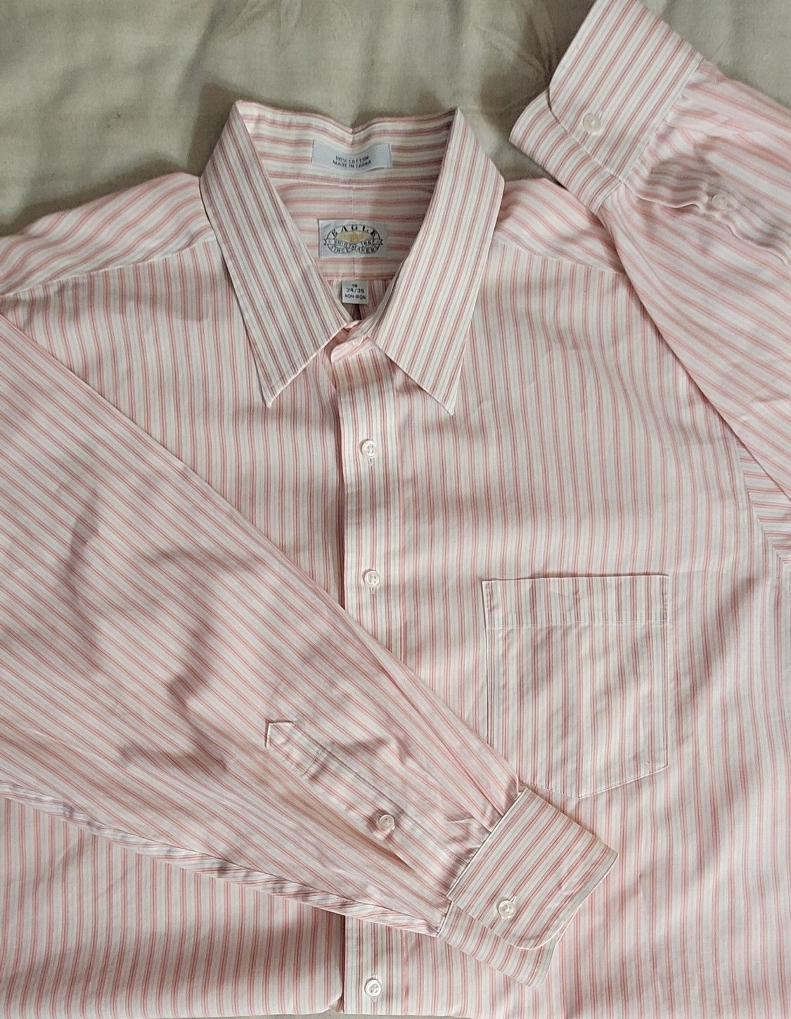 Eagle Men's Long Sleeve White, Red & Gold Striped Shirt