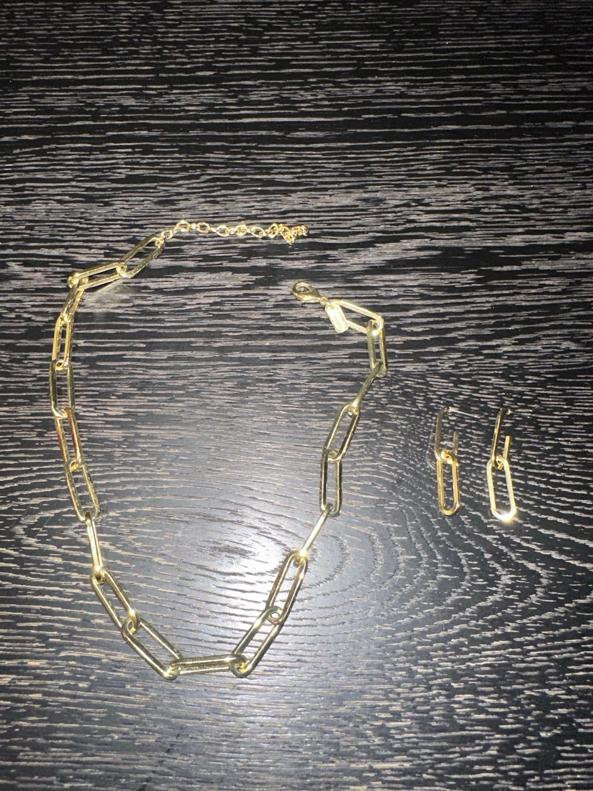 Melinda Maria Carrie Chain Gold Plated Necklace & Earrings Set