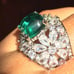 Stunning zirconia simulate emrald ring S6