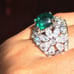 Stunning zirconia simulate emrald ring S6