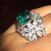 Stunning zirconia simulate emrald ring S6