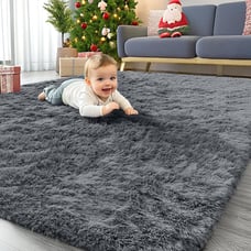 4x5.9 Feet Soft Fluffy Shaggy Bedside Rug Machine Washable