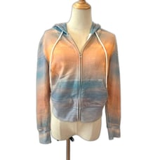 Magnlens Linden Tie Dye Orange Blue Full Zip Hoodie XS Horizon 145