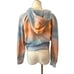 Magnlens Linden Tie Dye Orange Blue Full Zip Hoodie XS Horizon 145