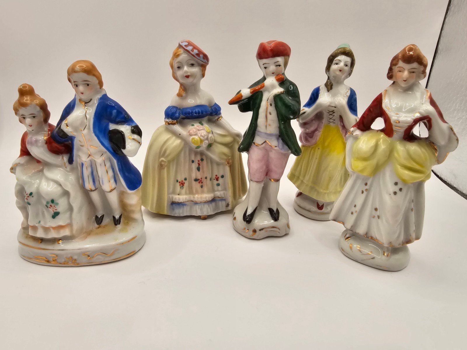 Vintage Ceramic Figure Set of 5 Made in Occupied Japan