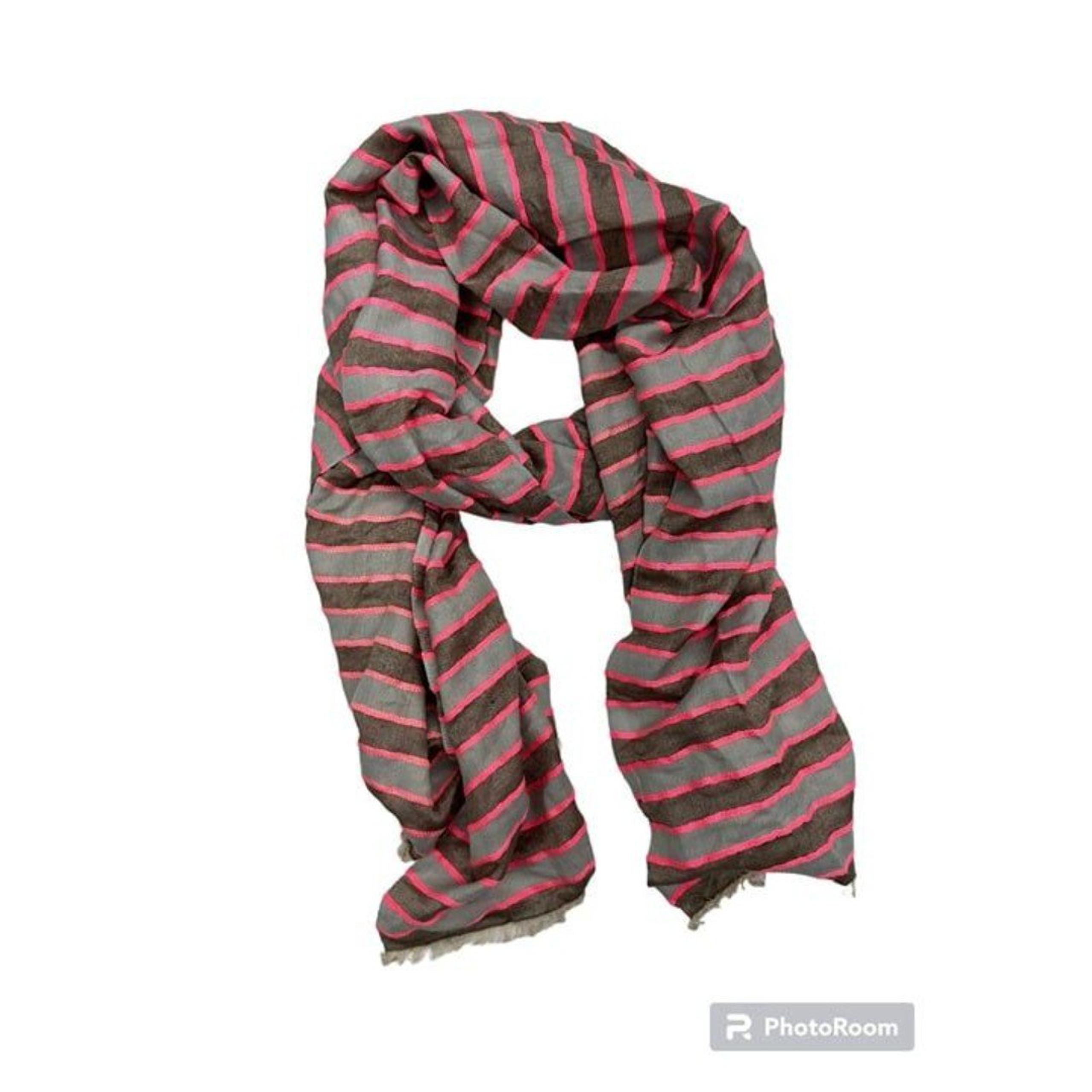 Wide Pink Neon Stripe Scarf - Gap
