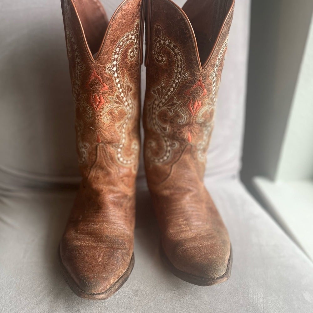 Steve Madden Phinixx Red Leather Snip Toe Cowboy Western Boots Womens Sz 5.5