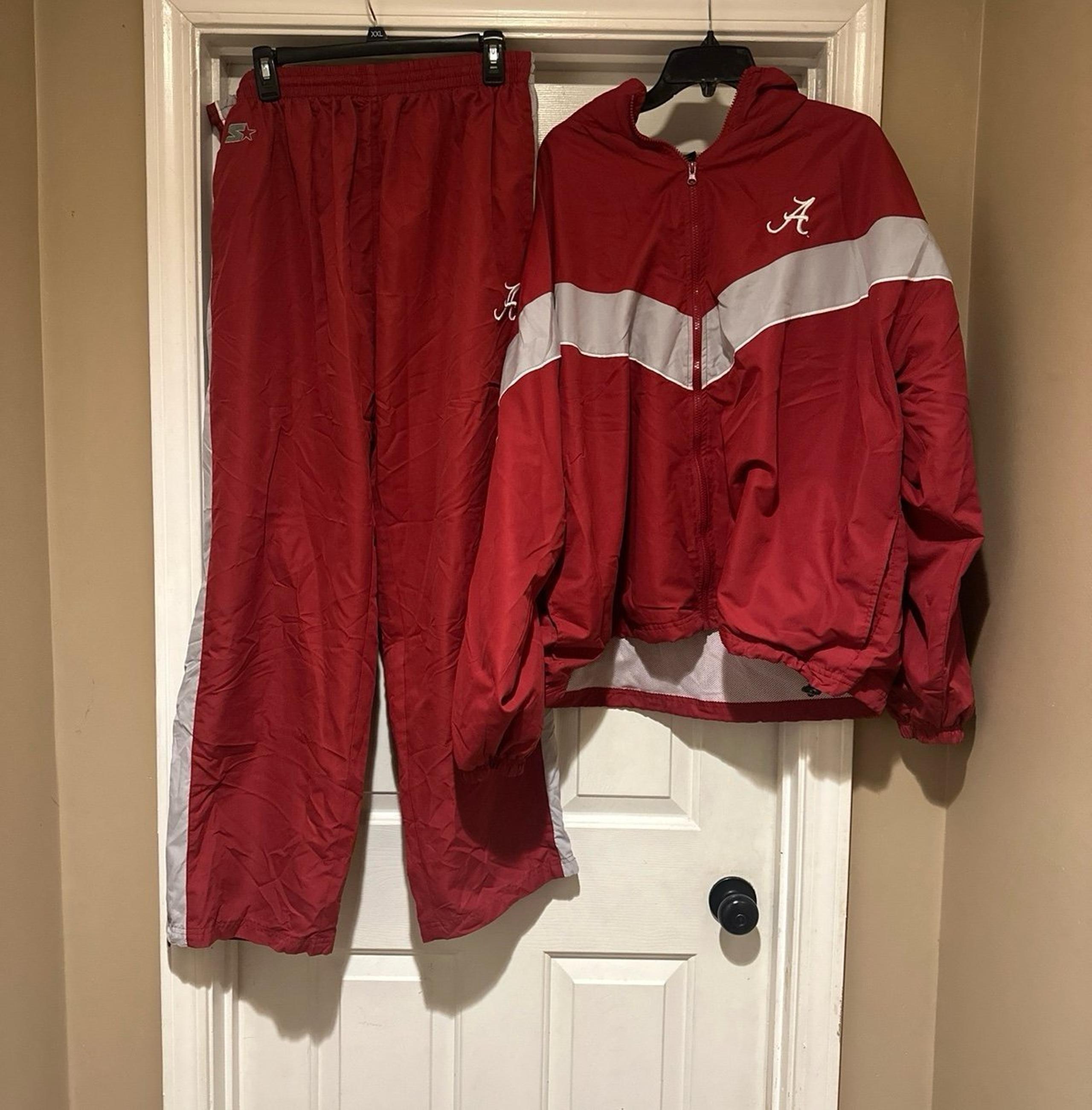 Vintage Starter Alabama Crimson Tide Track Suit Men’s XL Pants and 2XL Jacket