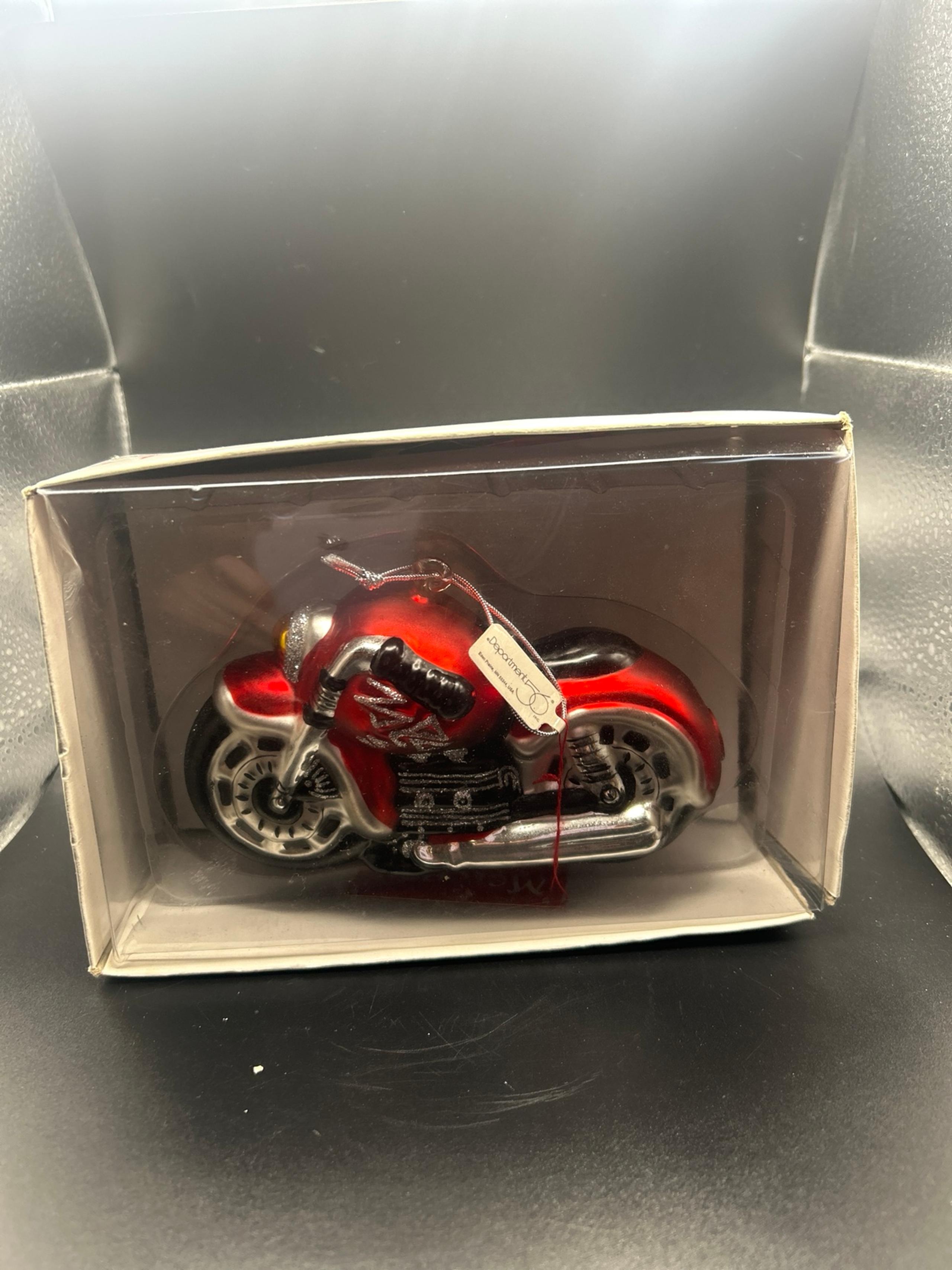 Mercury glass Motorcycle Christmas ornament - Department 56
