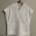 Smartwool Recycled Terry Sleeveless Hoodie 1/4 Zip Sweatshirt Size Medium Cream