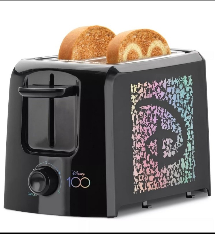 NEW Disney 100 Year Anniversary 2 Slice Toaster Toasts Themed Icons On Bread