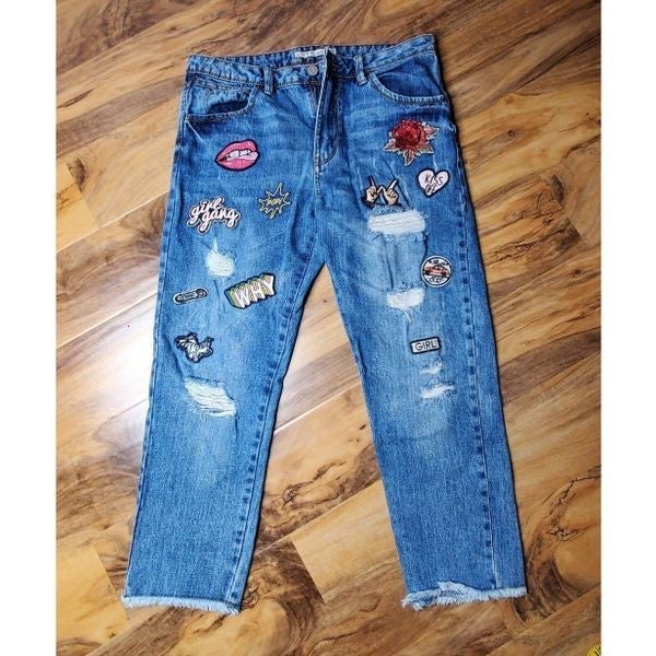 Alcott Patches size 30 blue jeans