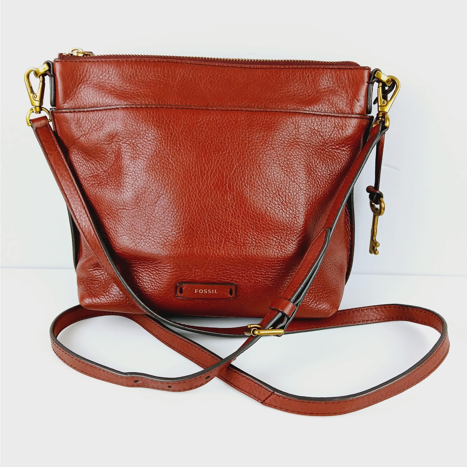 Fossil Leather Crossbody Purse Bag Garnet Merlot Burgundy SHB1503