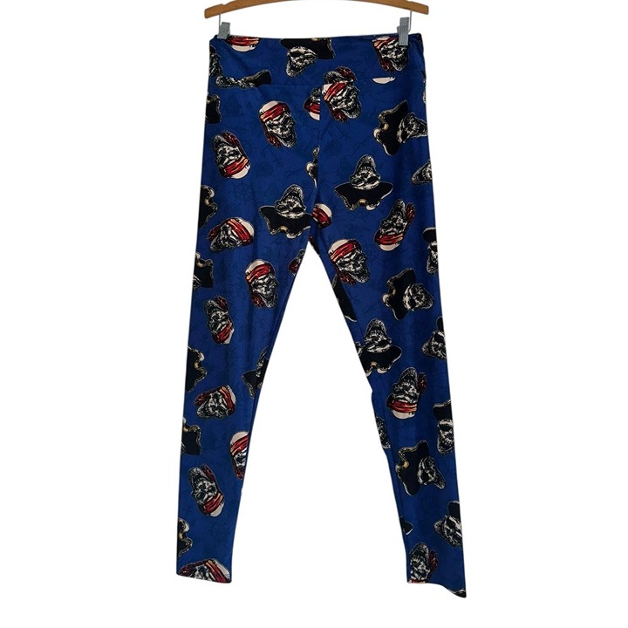 LEGGINGS Skull Skeleton Pirate Creepin It Real Halloween TC - LuLaRoe