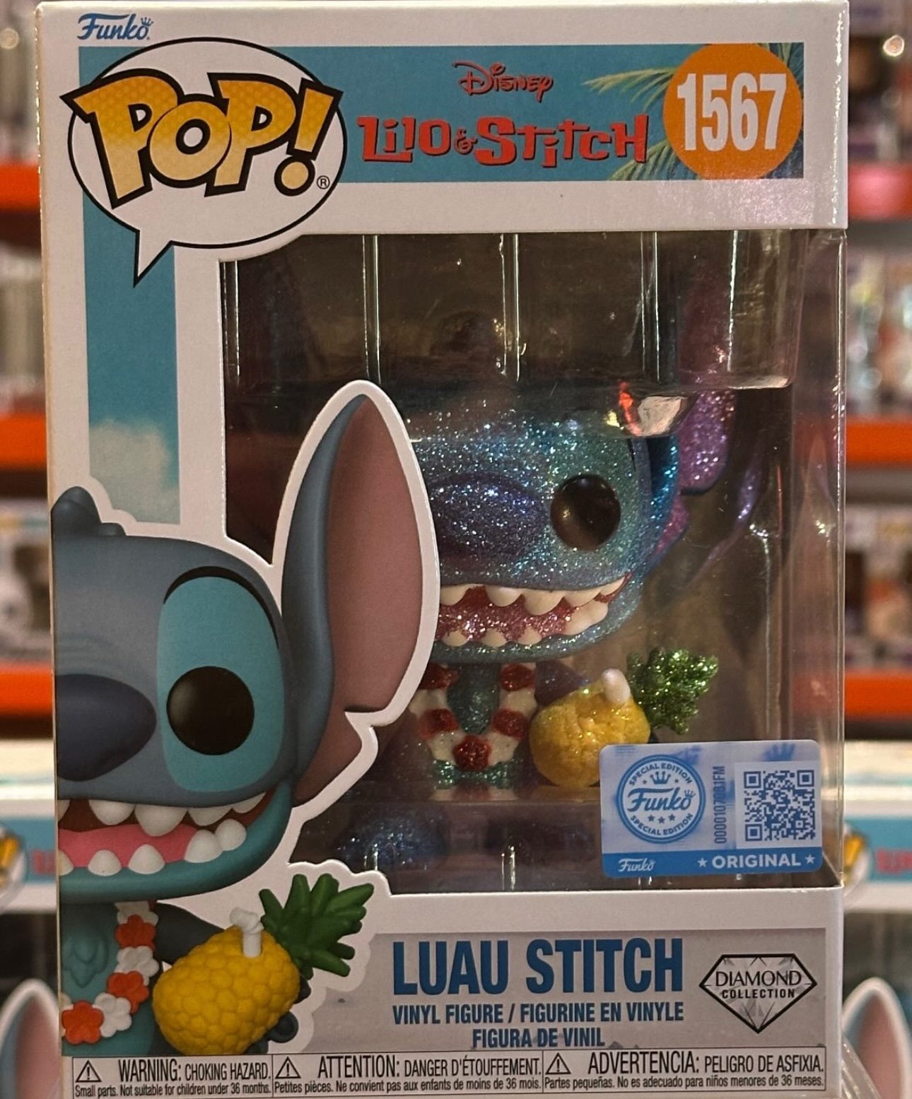 FUNKO POP LUAU STITCH DIAMOND FUNKO HOLLYWOOD EXCLUSIVE