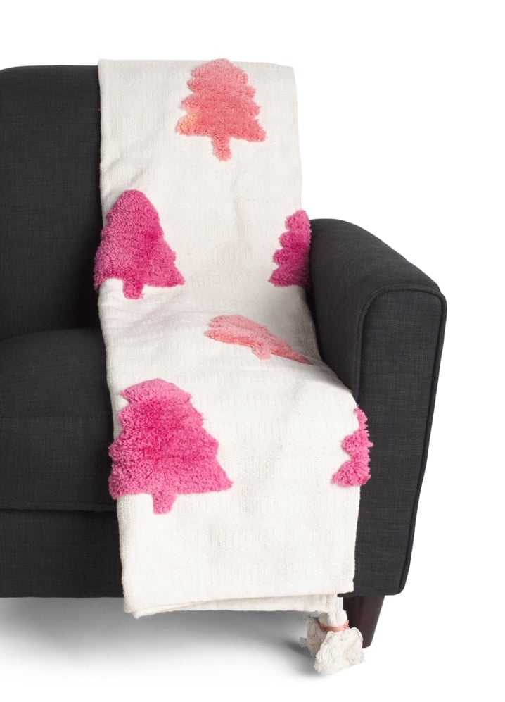 Rachel Zoe Neon Tufted Trees Throw 50 in x 70 in from India NWT