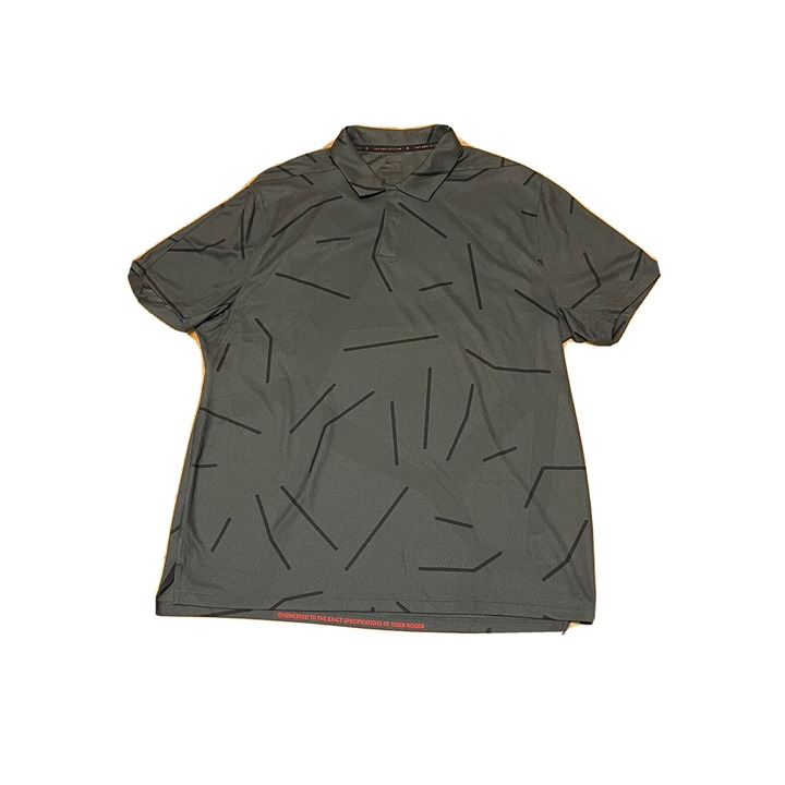 Nike Tiger Woods TW Collection Men’s Golf Polo Shirt Gray Black Size Large