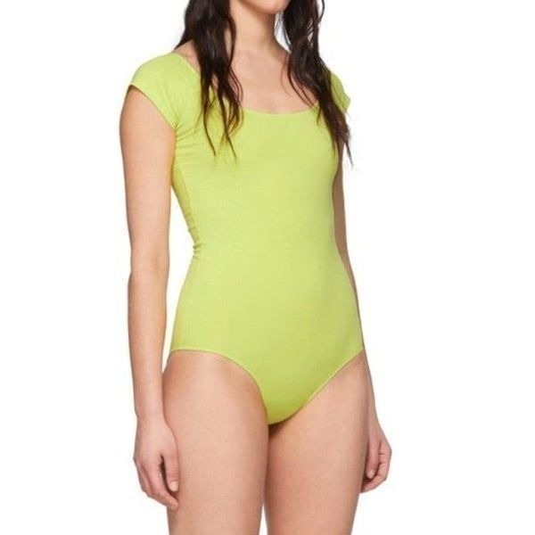 NEW rag & bone Women Small Plain Lime Green Nadia Bodysuit
