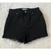 Paige Davina Margot High Rise Cut Off Denim Black High Rise Shorts Size 26 | 2