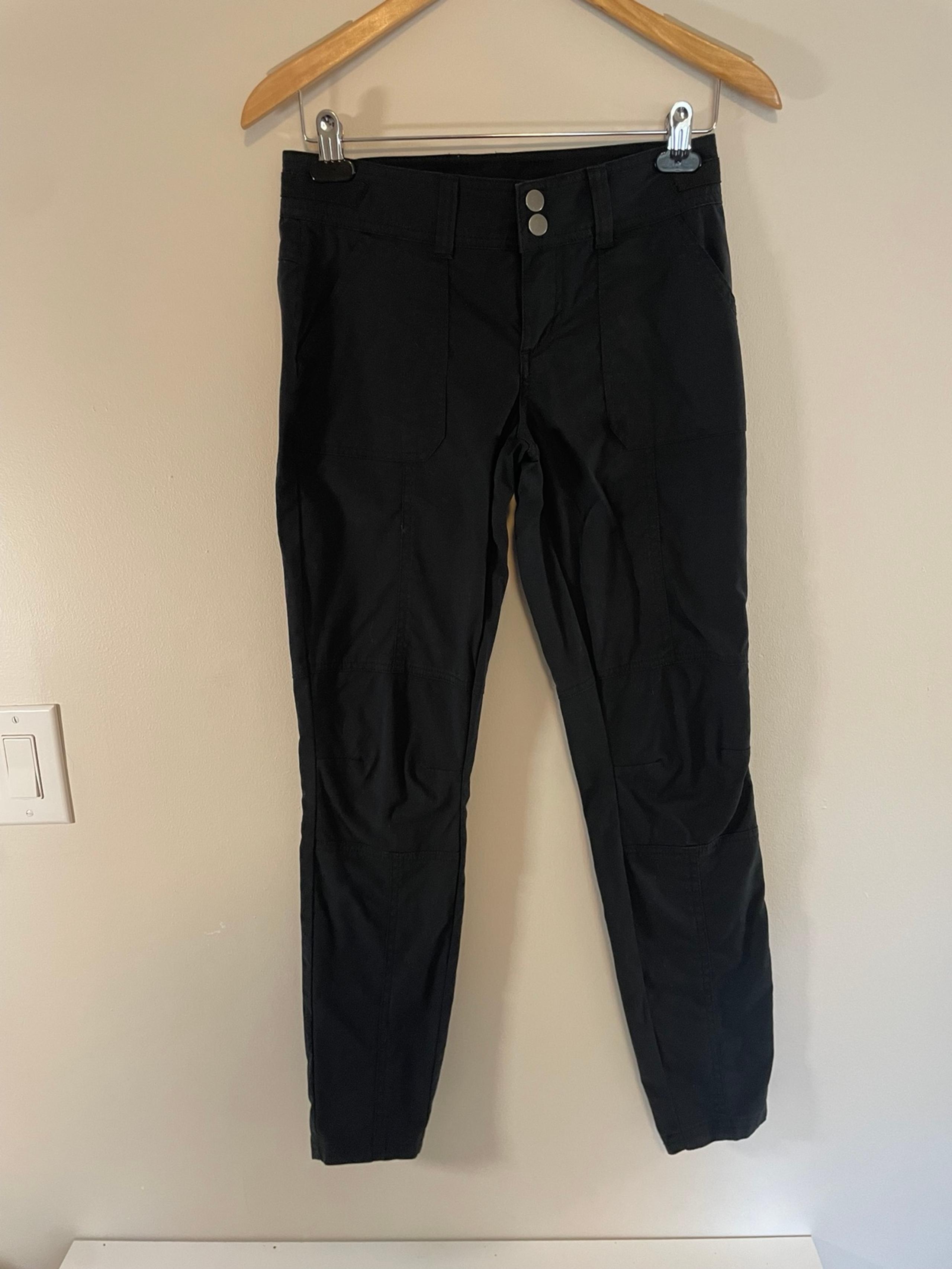 PrAna Women Koen Pant Black Size 0 Performance Comfort Waist Pockets