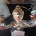 New Vintage Gold Wall Sconce - 2 Alabaster Lighting Fixture - In Box