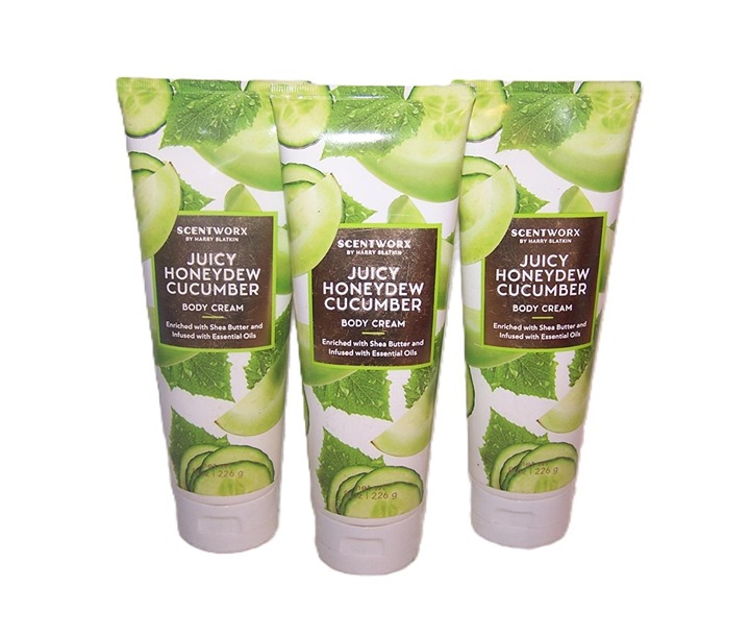 Scentworx Juicy Honeydew Cucumber Body Cream with Essential Oils 8 oz x3