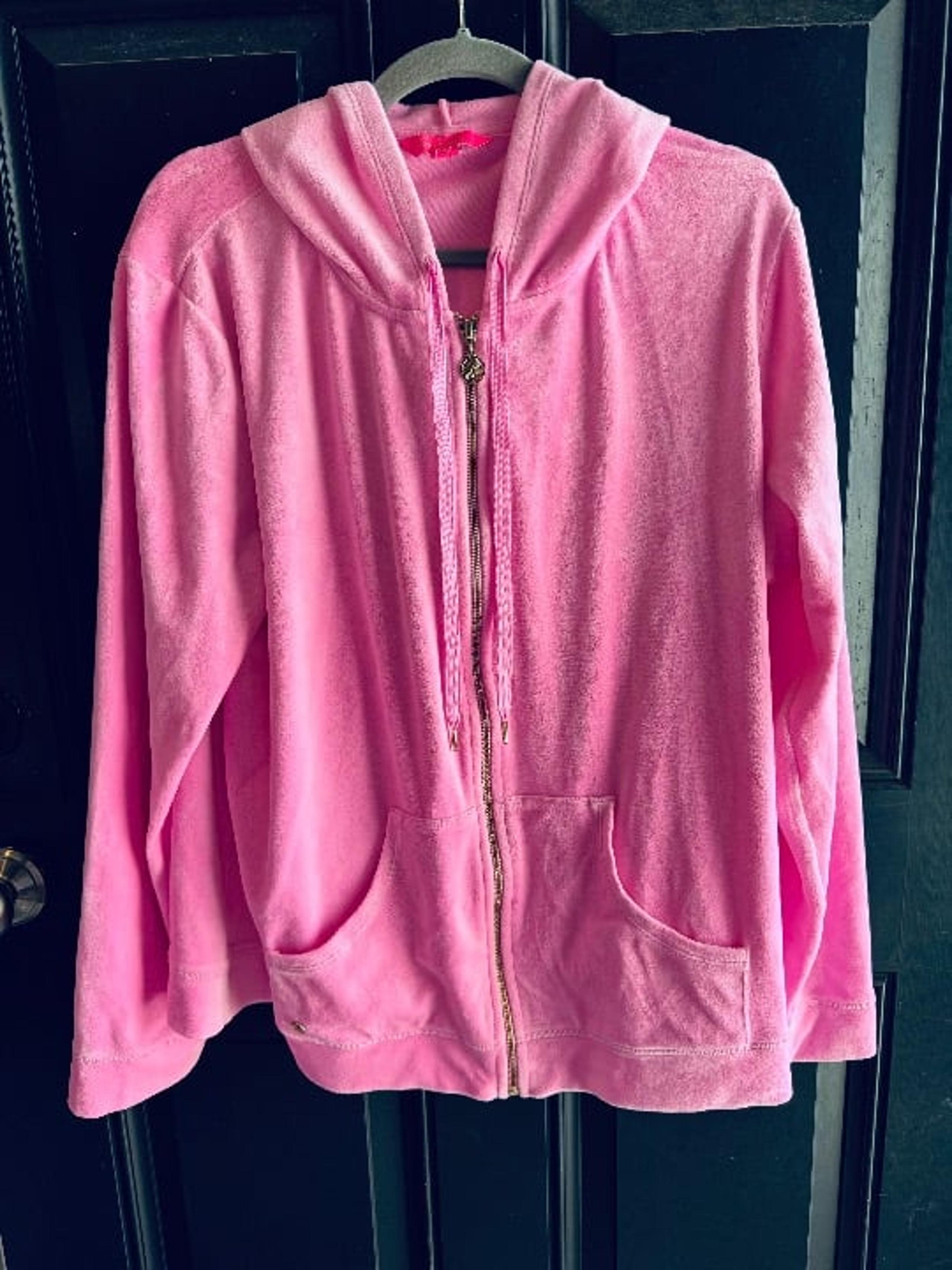Women's Zip up Lilly Pulitzer hoodie in pink velour XXL