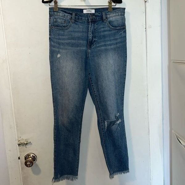PISTOLA High-Rise Straight Crop Distressed Style P6990MXS-TCL-Size 28