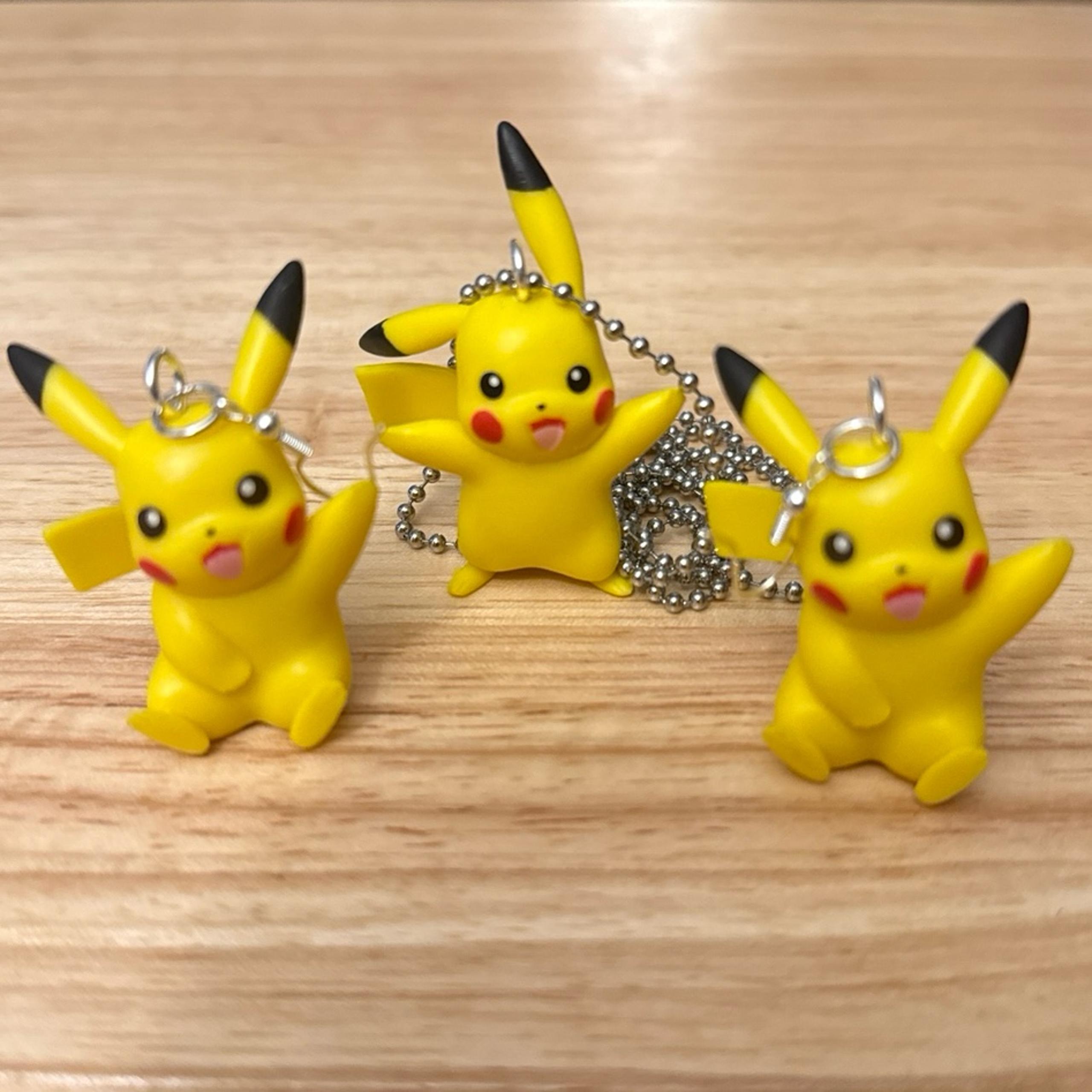 Pikachu Earrings and Necklace: Made from WCT Battle Figures