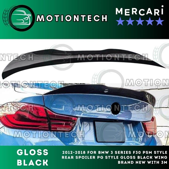 2012-2018 For BMW 3 Series F30 PSM Style Rear Spoiler PG Style Gloss Black