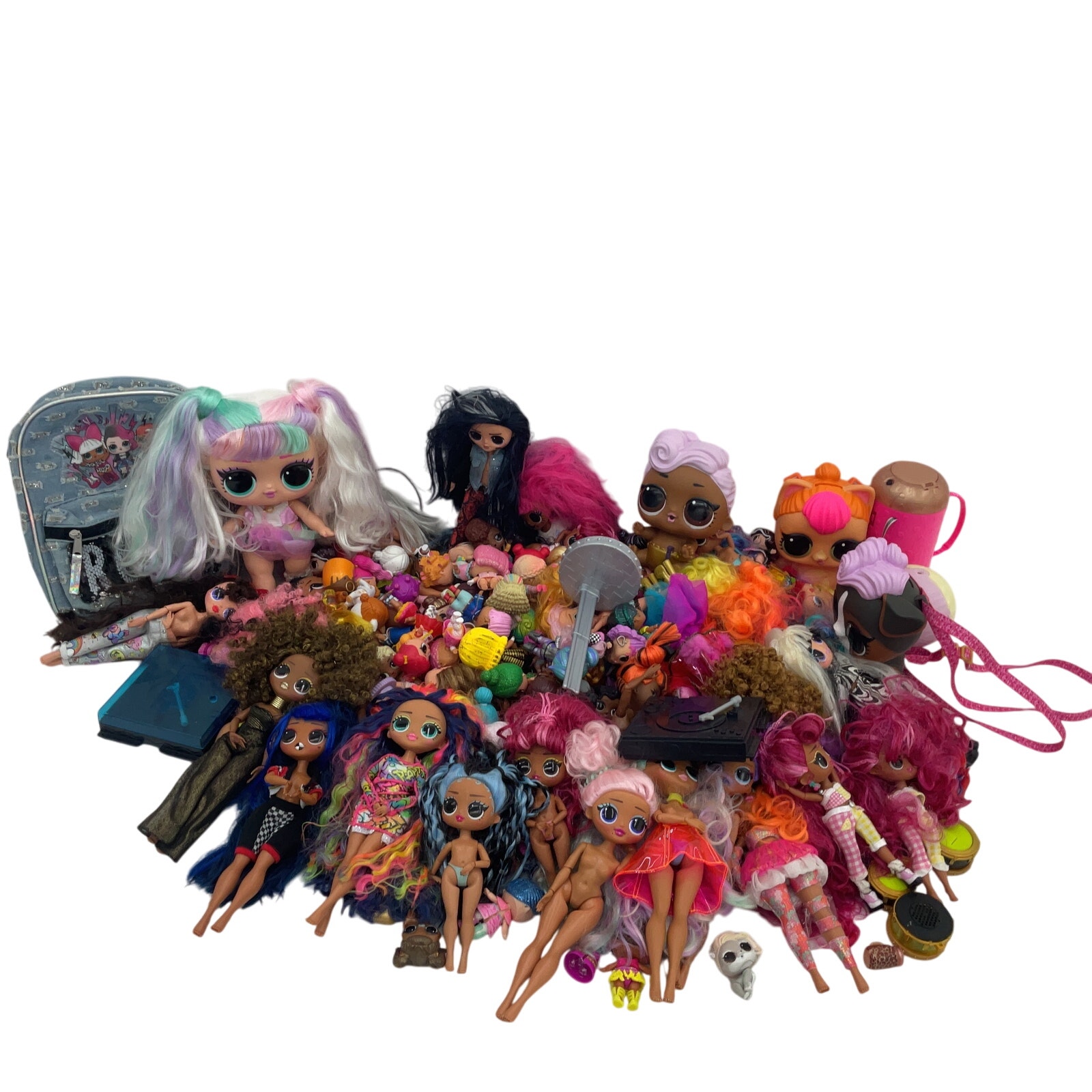 Huge LOT 25 lbs MGA LOL OMG Surprise Big Lil Sistas Play Fashion Dolls Preowned